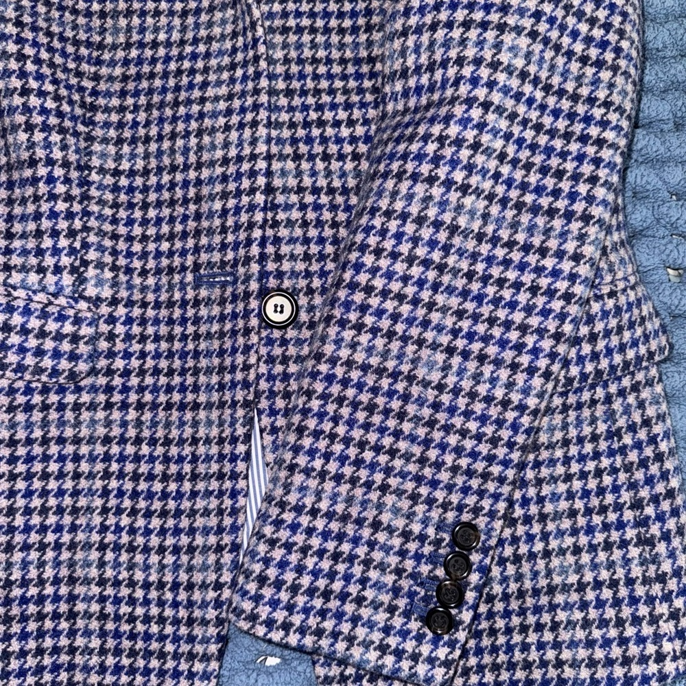 Jcrew Wool Houndstooth Jacket - Blue - image 3